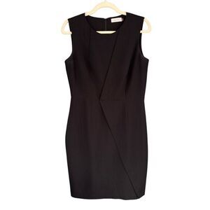 B8 Calvin Klein Women's Sleeveless Asymmetric Trim Sheath Dress Black Size‎ 2